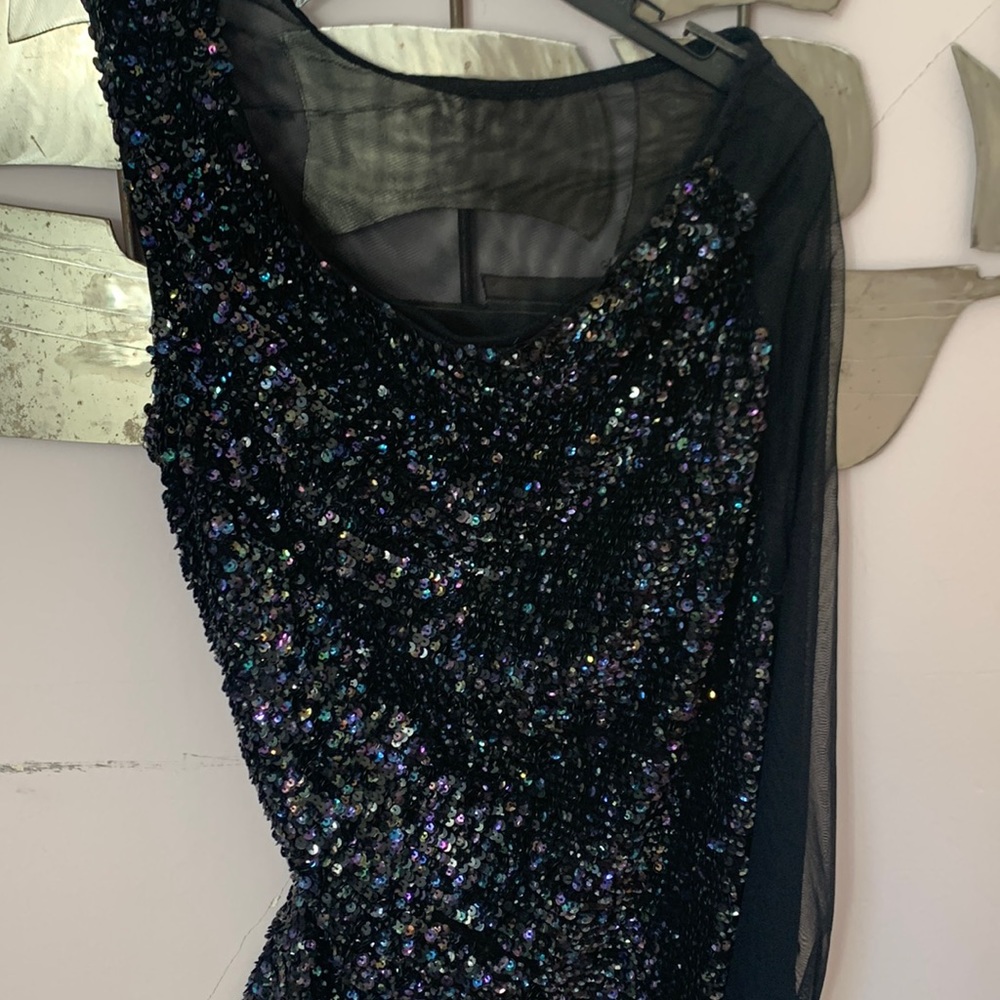 (REDUCED! Shop Closing!) Sexy sequin one shoulder asymmetrical tunic